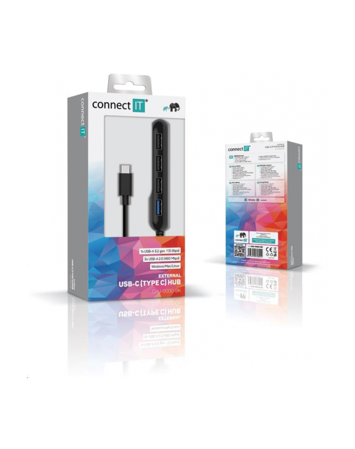 Connect It USB-C hub USB 3.0, externí, černý (COI) główny