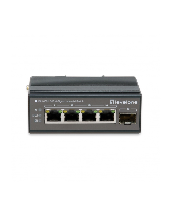 Level One IGU-0501 łącza sieciowe Gigabit Ethernet (10/100/1000) Obsługa PoE Czarny główny