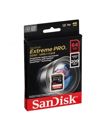 sandisk Karta pamięci Extreme Pro SDXC 64GB 200/90 MB/s V30 UHS-I U3 nr 1