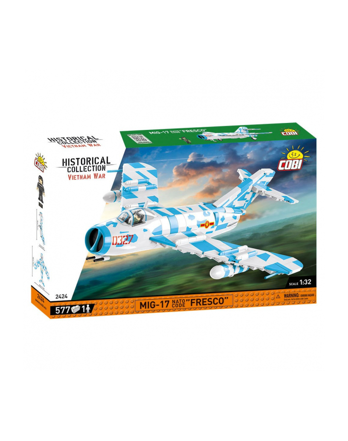 COBI 2424 Historical Collection Vietnam War Wojna w Wietnamie MiG-17 NATO Code '';Fresco''; 577 klocków główny