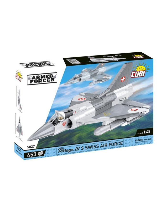 COBI 5827 Armed Forces Francuski samolot myśliwski Mirage IIIC Swiss 453 klocki główny