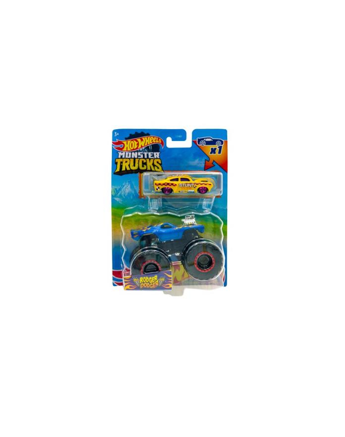 Hot Wheels Monster Trucks Pojazd 1:64 + autko GRH81 p8 MATTEL główny