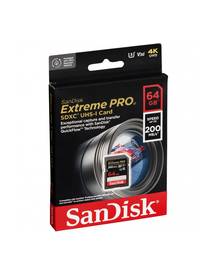 sandisk Karta pamięci Extreme Pro SDXC 64GB 200/90 MB/s V30 UHS-I U3 główny