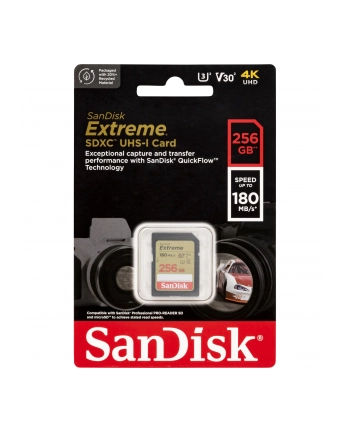 sandisk Karta pamięci Extreme SDXC 256GB 180/130 MB/s V30 UHS-I nr 1