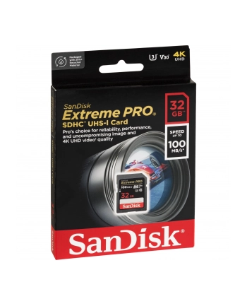 sandisk Karta pamięci Extreme Pro SDHC 32GB 100/90 MB/s V30 UHS-I U3 nr 1