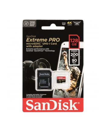 sandisk Karta Extreme Pro microSDXC 128GB 200/90 MB/s A2 V30 nr 1