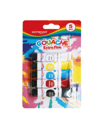 pbs connect Farby tempera Keyroad 5 kolorów 10ml, mix kolorów