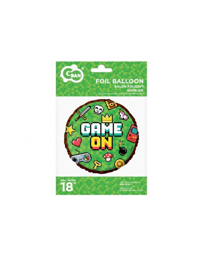 Balon foliowy Game On zielony 18''; Godan główny