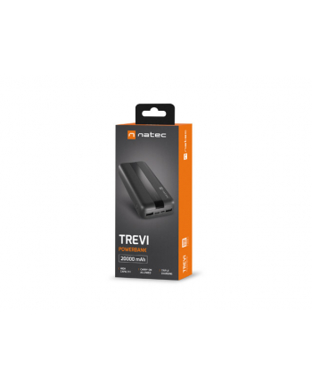 natec Powerbank Trevi 20000mAh 2x USB-A + USB-C Czarny