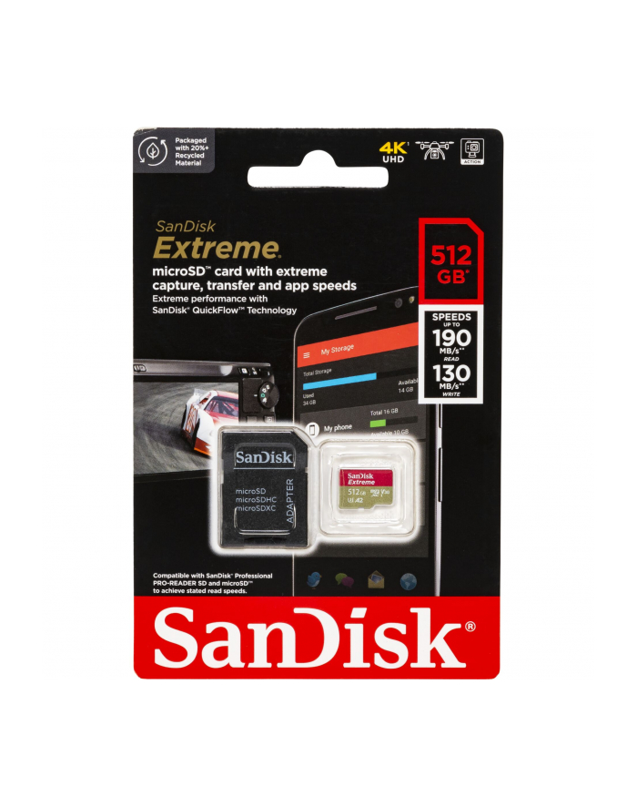 sandisk Karta pamięci Extreme microSDXC 512GB 190/130 MB/s A2 V30 U3 główny