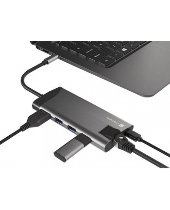 NATEC multiport Fowler Plus USB-C->HUB USB 3.0 3x HDMI 4K USB-C PD RJ45 SD Micro SD nr 2