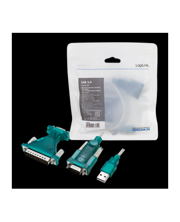 LOGILINK UA0042B USB2.0 cable USB-A/M to DB9/M + DB25/M Win11 1.3m
