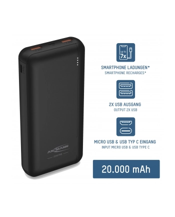 Ansmann Powerbank 20000mAh PB320PD (Kolor: CZARNY, 20,000 mAh) nr 2