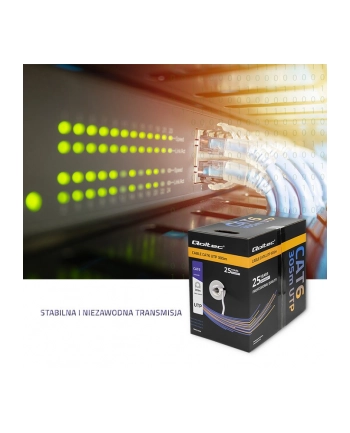 QOLTEC 50359 Kabel sieciowy skrętka UTP CAT6 305m PVC szary nr 2