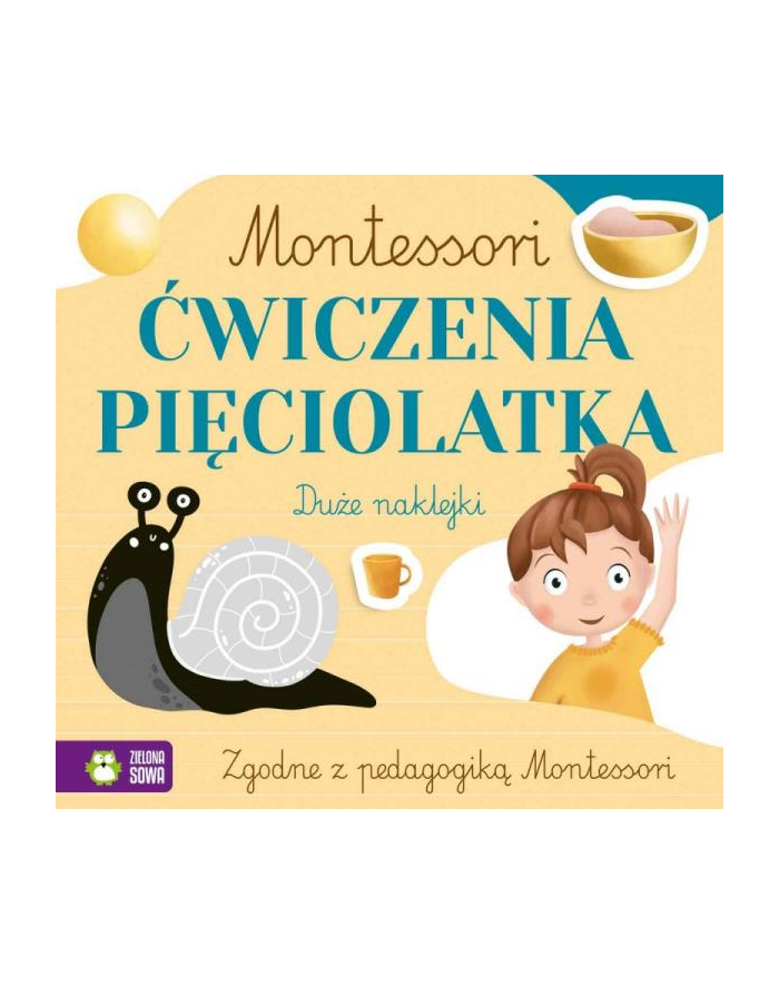 zielona sowa Książka Montessori. Ćwiczenia pięciolatka główny