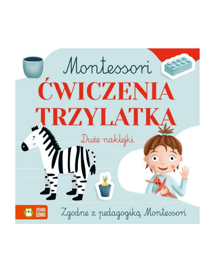 zielona sowa Książka Montessori. Ćwiczenia trzylatka główny