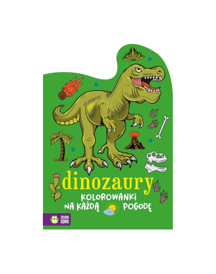 zielona sowa Książka Kolorowanki na każdą pogodę. Dinozaury W.1 główny