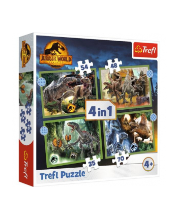 Puzzle 4w1 Groźne dinozaury / Uniwersal Jurassic World 34607 Trefl