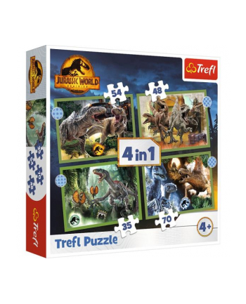 Puzzle 4w1 Groźne dinozaury / Uniwersal Jurassic World 34607 Trefl nr 1