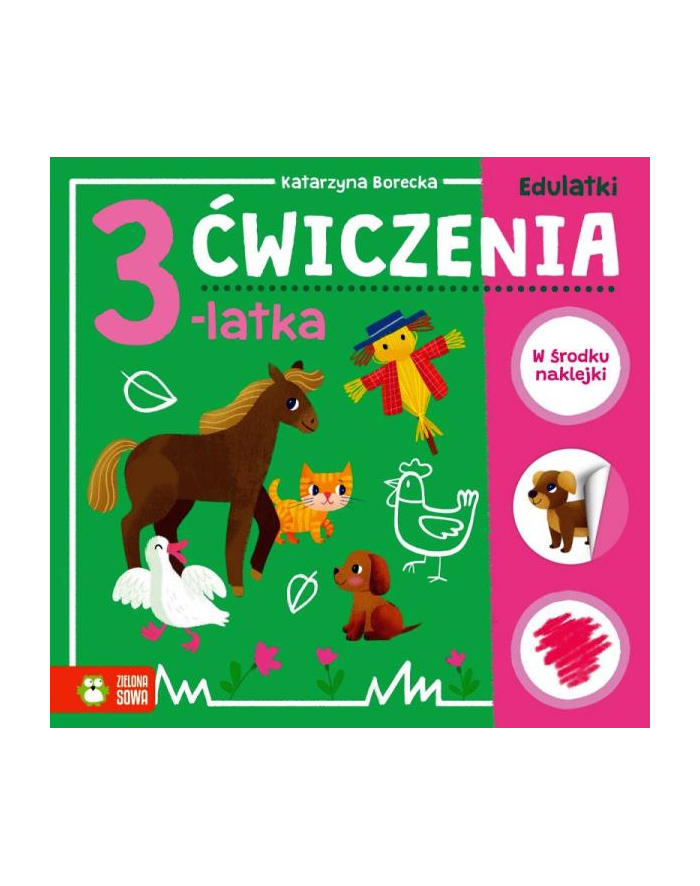 zielona sowa Książka Edulatki. Ćwiczenia 3-latka nw3 główny