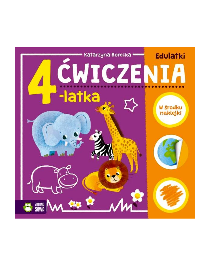 zielona sowa Książka Edulatki. Ćwiczenia 4-latka nw3 główny