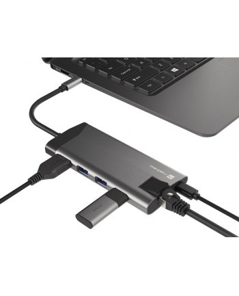natec Stacja dokująca Multiport Fowler Plus USB-C PD, 3x USB 3.0, HDMI 4K, RJ45, SD, micro SD