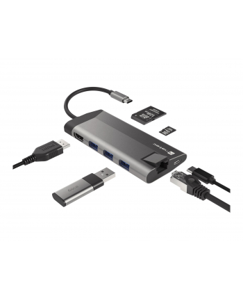 natec Stacja dokująca Multiport Fowler Plus USB-C PD, 3x USB 3.0, HDMI 4K, RJ45, SD, micro SD