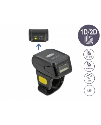 delock Skaner kodów kreskowych na palec 1D/2D Bluetooth 90508 nr 1