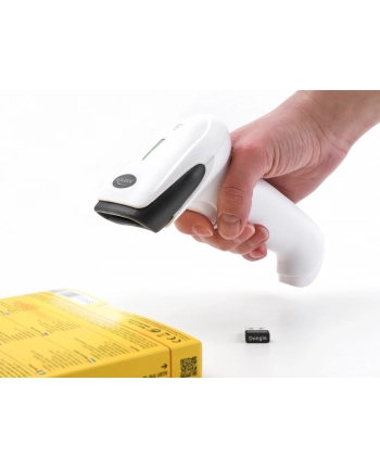 delock Skaner kodów kreskowych 1D/2D 2.4 GHZ Bluetooth lub USB biały nr 1