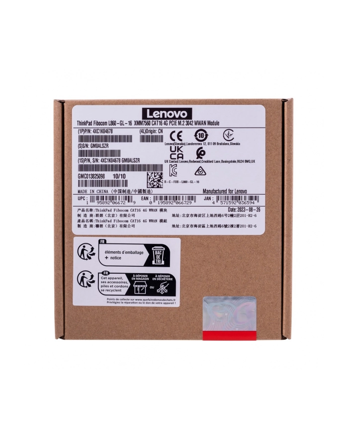 lenovo Moduł ThinStation Fibocom L860-GL-16 XMM7560 CAT16 4G PCIE M.2 3042 WWAN główny