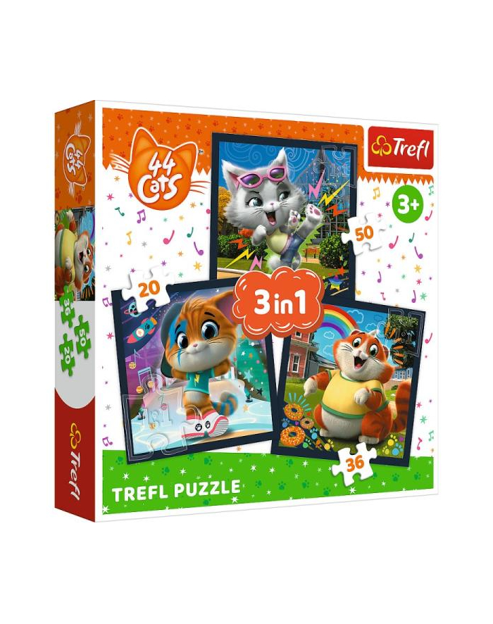 Puzzle 3w1 Poznaj Urocze Kociaki 34865 Trefl główny