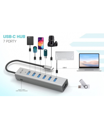 i-tec Hub USB-C Charging Metal HUB 7 Port