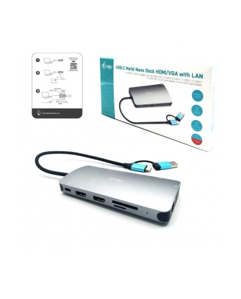 i-tec Stacja dokująca USB 3.0/USB-C/Thunderbolt 3x Display Metal Nano Dock LAN +Power Delivery 100W