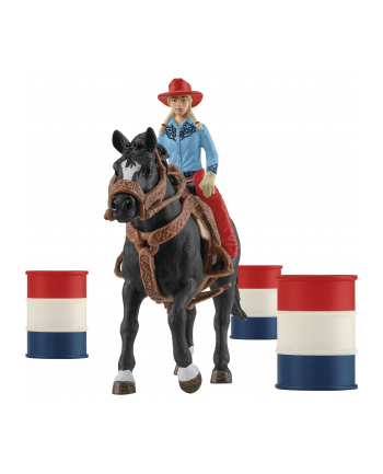 Schleich 42576 Kowbojka i wyścig wokół beczek Farm World