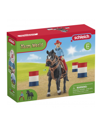 Schleich 42576 Kowbojka i wyścig wokół beczek Farm World