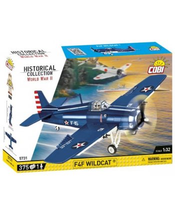 COBI 5731 Historical Collection WWII Samolot myśliwski pokładowy US Navy Grumman F4F Wildcat 375 klocków