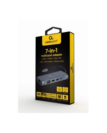 gembird Adapter USB-C Hub USB-C PD GbE VGA HDMI 3xUSB 3.1 card audio nr 1
