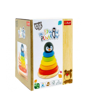 Zabawka drewniana - Edwin the penguin Piramidka 61688 Trefl