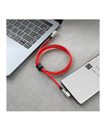 aukey CB-CMD37 Red OEM nylonowy kabel USB C - USB C | 1m | 3A | 60W PD | 20V
