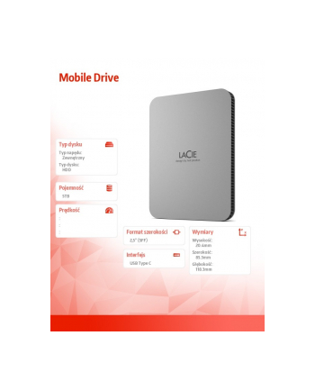 lacie Dysk przenośny 5TB USB-C STLP5000400