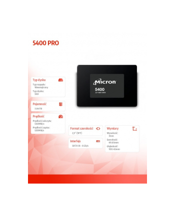 micron Dysk SSD 5400 PRO 3840GB MTFDDAK3T8TGA-1BC1ZABYYR