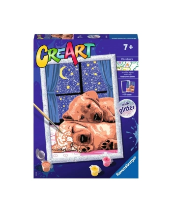 Malowanka CreArt dla dzieci: Śpiące psiaki 202164 RAVENSBURGER malowanie po numerach nr 1