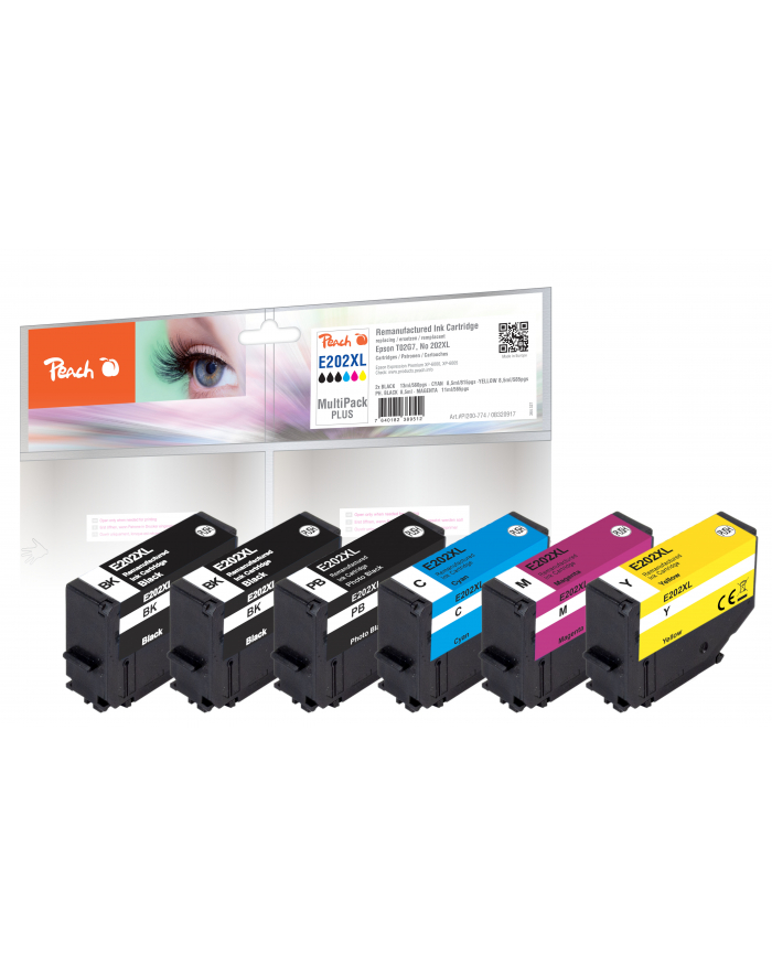 Peach Ink Economy Pack Plus PI200-774 (compatible with Epson 202XL (T02G1, T02H)) główny