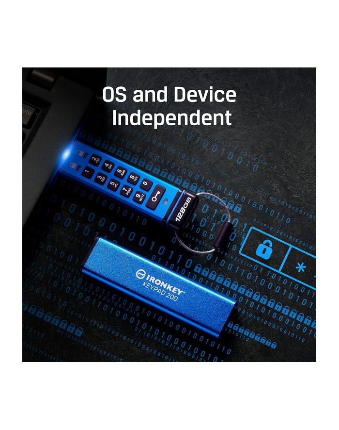 KINGSTON 64GB IronKey Keypad 200 FIPS 140-3 Lvl 3 Pending AES-256 Encrypted główny