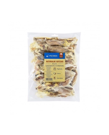 Gryzak dla psów PETMEX Ucho Królika z futrem 500g nr 1