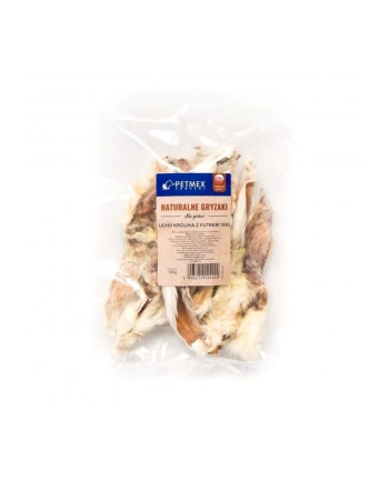 Gryzak dla psów PETMEX Ucho Królika z futrem 100g nr 1