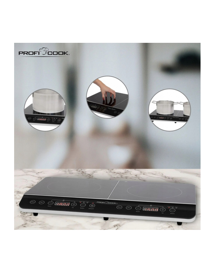 Kuchenka Indukcyjna Clatronic PC-DKI 1067 (dwupolowa 3500W czarna) główny
