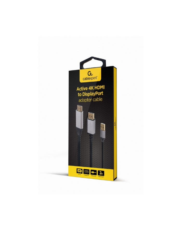 GEMBIRD A-HDMIM-DPF-01 Aktywny adapter 4K HDMI na DisplayPort czarny główny