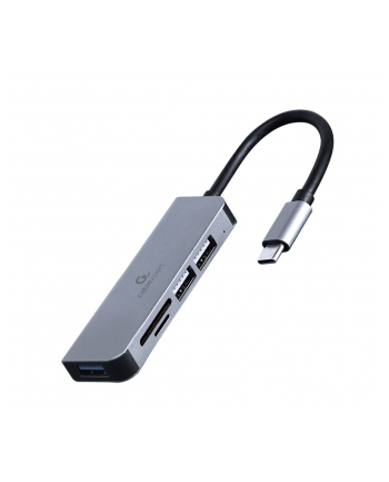 GEMBIRD Adapter 3-portowy HUB USB typu C USB3.1 + USB 2.0 z czytnikiem kart