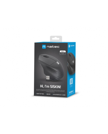 NATEC Mysz bezprzewodowa Siskin 2 1600DPI Bluetooth 5.0 + 2.4Ghz czarna